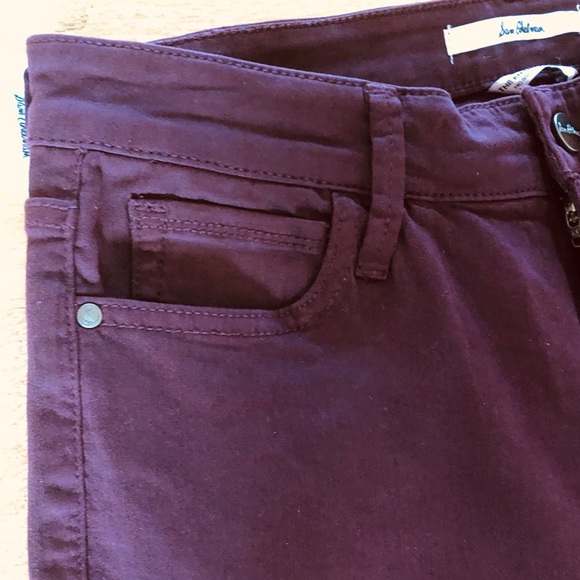 Sam Edelman Denim Jeans Deep Plum Mid Rise Skinny 28” Inseam - Picture 5 of 7